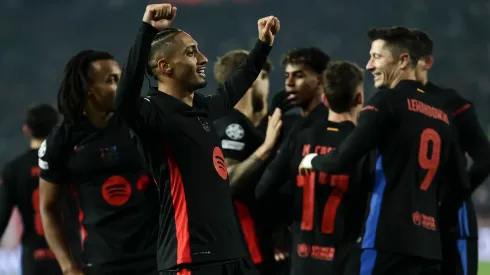 Raphinha festeja su gol en el partido ante Estrella Roja, en la UEFA Champions League 2024/25.