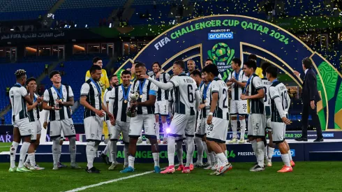 Los jugadores de Pachuca celebran la victoria en la FIFA Challenger Cup 2024 ante Al Ahly.