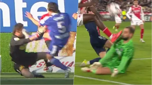 Gianluigi Donnarumma recibió una patada como la de Raúl Olivares en el Superclásico del 2011.