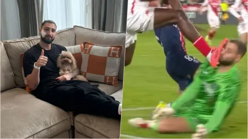 Donnarumma está bien tras sufrir golpe en el rostro