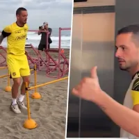 Octavio Rivero entrena en la playa con Barcelona mientras U de Chile todavía lo espera