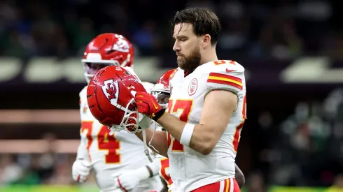 Travis Kelce tras la derrota en el Super Bowl.