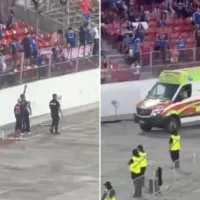 Susto en la Liga de Primera: Hincha de la U cayó al foso del Nacional y fue evacuado de urgencia