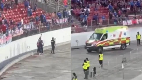Hincha de la U cae al foso del Estadio Nacional