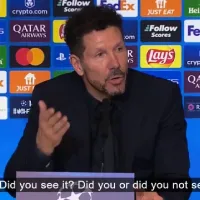 Diego Simeone encara a la prensa por el polémico penal de Julián Álvarez ante Real Madrid