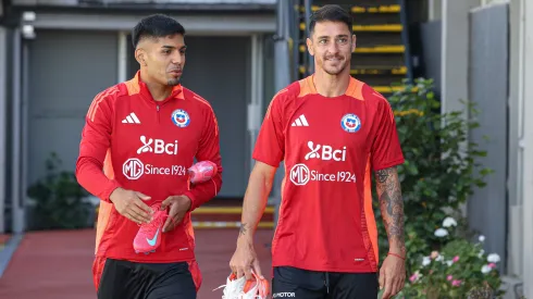 Fernando Zampedri en el primer entrenamiento de la Roja.