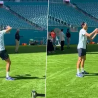 El particular entrenamiento de Alejandro Tabilo antes de barrer con Moutet en el Miami Open
