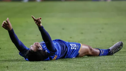 La celebración de Joan Cruz tras su golazo.