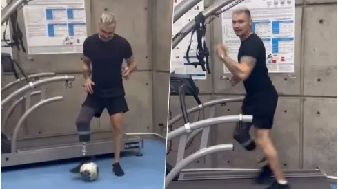 Cristóbal Campos se atrevió a jugar con una pelota.