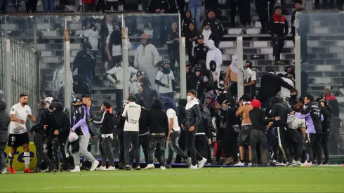Parte de los incidentes en el Monumental.