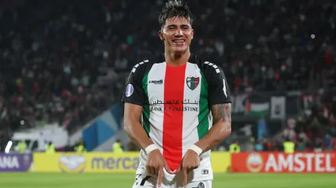 Junior Marabel marcó en el partido de Palestino ante Unión de Santa Fe en la Copa Sudamericana.