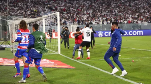 Emiliano Amor durante los incidentes en la Copa Libertadores.