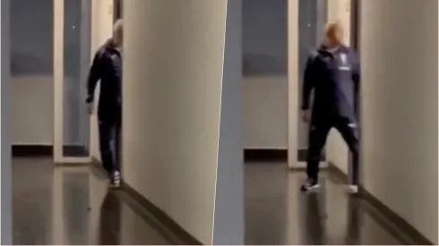 Un funcionario de la UC en el camarín de árbitros