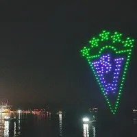 Espectacular show de drones sorprende con escudo de Santiago Wanderers en Valparaíso