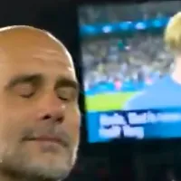 Video: Pep Guardiola rompe en llanto con la despedida del Manchester City a Kevin De Bruyne