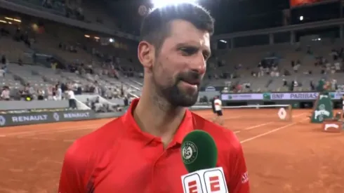 Djokovic se entera en vivo del triunfo del PSG.