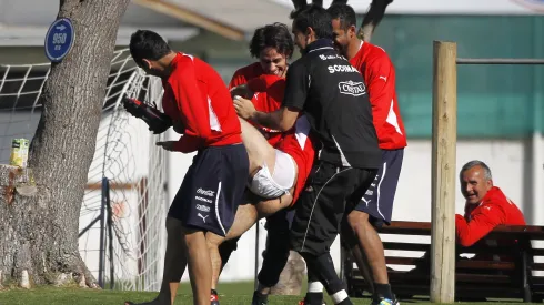 En Juan Pinto Durán había tiempo para entrenar y bromear.