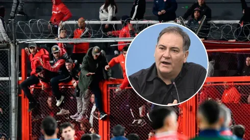 Javier Alonso e hinchas de independiente