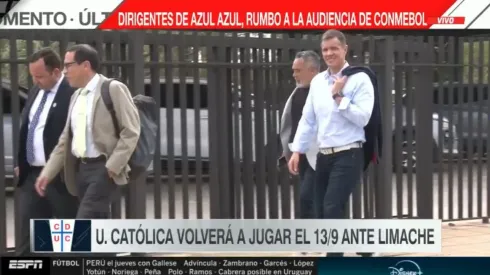 La dirigencia de la U arribó a la Conmebol en Paraguay.