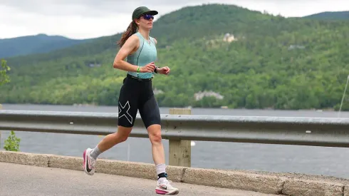 MONT TREMBLANT, QUEBEC – JUNE 22: Athletes compete in the run leg during the Ironman 70.3 Mont-Tremblant on June 22, 2025 in Mont Tremblant, Quebec.  (Photo by Gregory Shamus/Getty Images for IRONMAN)