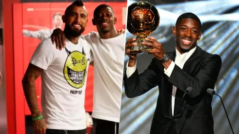 Vidal y Dembélé compartieron en el Barcelona