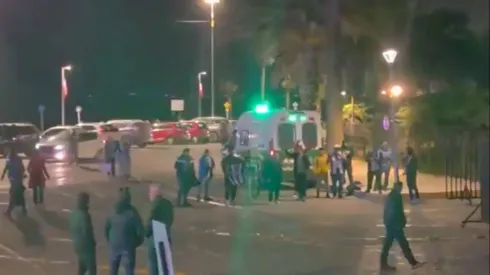 Los hinchas de Alianza Lima en banderazo en Coquimbo.