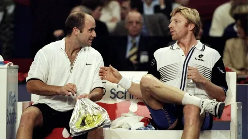 Andre Agassi y Boris Becker en 1998
