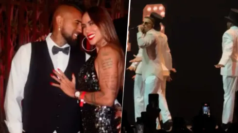 Vidal dijo presente en el primer concierto de Rauw Alejandro en Chile