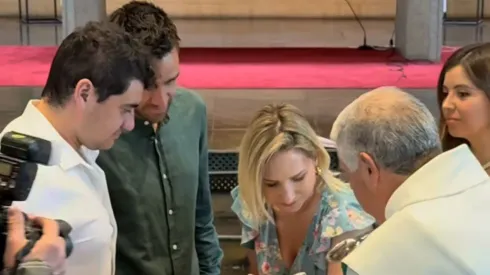 Matías Zaldivia en el bautizo del hijo de Vero Bianchi con Matías Navarrete.