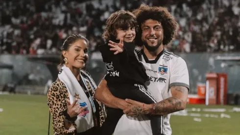 Maxi Falcón hizo que su hijo sea muy colocolino