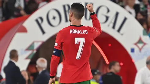 Cristiano Ronaldo a festejar a vitória contra a Escócia para a Nations League. Foto: Imago