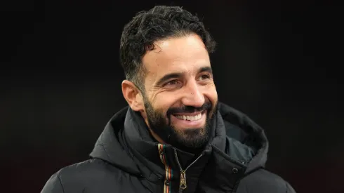 Ruben Amorim tem razões para sorrir, depois da sua primeira vitória com o Manchester United. Foto: Imago