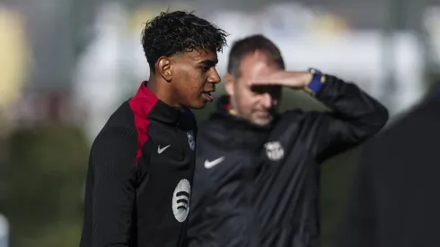No mais recente treino do Barcelona, Yamal demonstrou estar pronto para voltar a jogar. Foto: Imago