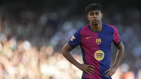 Lamine Yamal será um dos jogadores em foco no Dortmund x Barcelona. Foto: Imago.