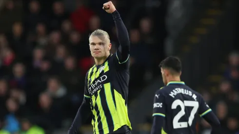 Erling Haaland, o melhor marcador da liga em igualdade com Salah, será um dos jogadores em foco no City x United. Foto: Imago