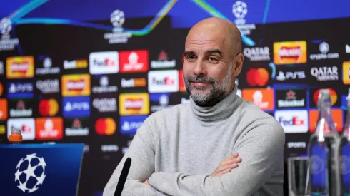 Pep Guardiola fez a antevisão do City x Brugge, em conferência de imprensa. Foto: Getty