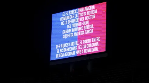 O médico do Barcelona Carles Miñarro Garcia faleceu neste sábado (08) aos 40 anos. Foto: Getty Images.