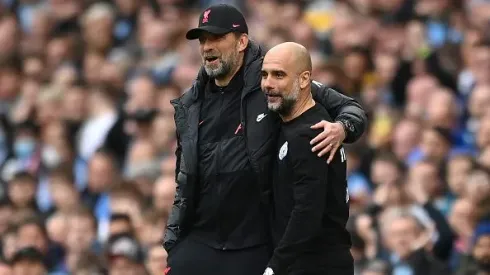 Jürgen Klopp e Pep Guardiola nos tempos de Liverpool e Manchester City. Foto: Getty Images