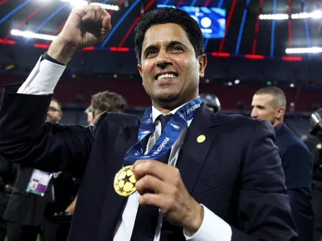 Presidente do PSG, Nasser Al-Khelaifi, reage à conquista da Champions League