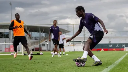 Bendito Mantato na pré-época do Manchester United. Foto: MUFC