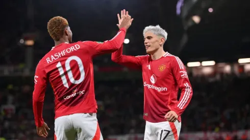 Alejandro Garnacho e Marcus Rashford nos tempos de Manchester United. Foto: Getty Images