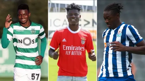 Talentos angolanos no futebol português. Fotos: Sporting, Benfica e Porto