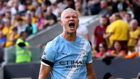 Erling Haaland esteve em grande pelo Manchester City ante o Wolverhampton. Foto: Michael Regan/Getty Images