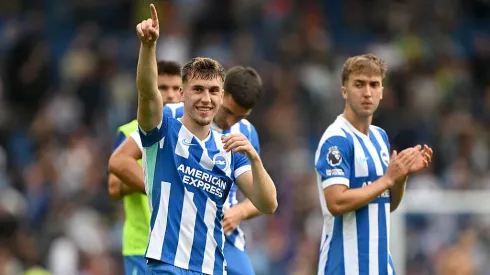Brajan Gruda garantiu a vitória do Brighton sobre o City. Foto: Getty Images