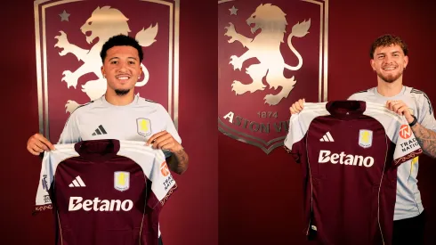 Aston Villa anuncia Jadon Sancho e Harvey Elliott. Fotos: AVFC
