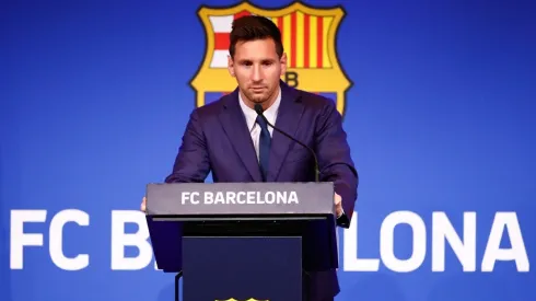 Lionel Messi of Barcelona Press Conference
