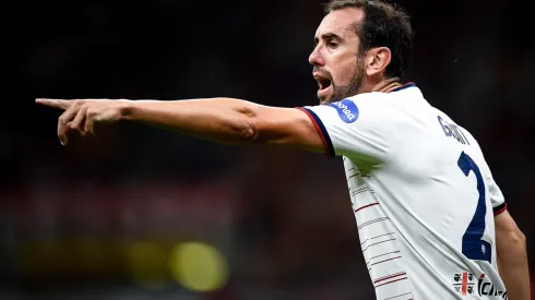 Diego Godin of Cagliari Calcio gestures during the Serie A