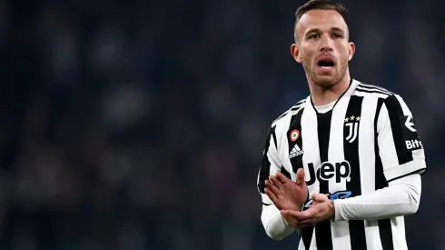 Arthur Melo of Juventus FC gestures during the Serie A