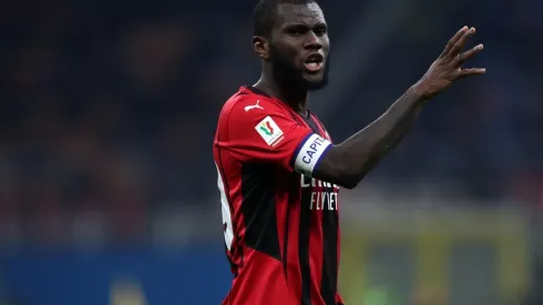 Franck Kessie of Ac Milan  gestures during the Coppa Italia