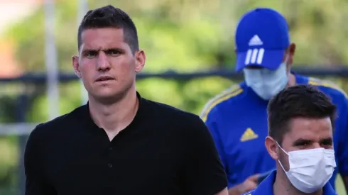 Rafael Cabral concedeu entrevista coletiva e falou sobre o clássico contra o Atlético-MG (Foto: Fernando Moreno/AGIF)